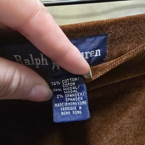 Vintage Ralph Lauren brown velvet stirrups equestrian pants size 8 - Picture 7 of 11